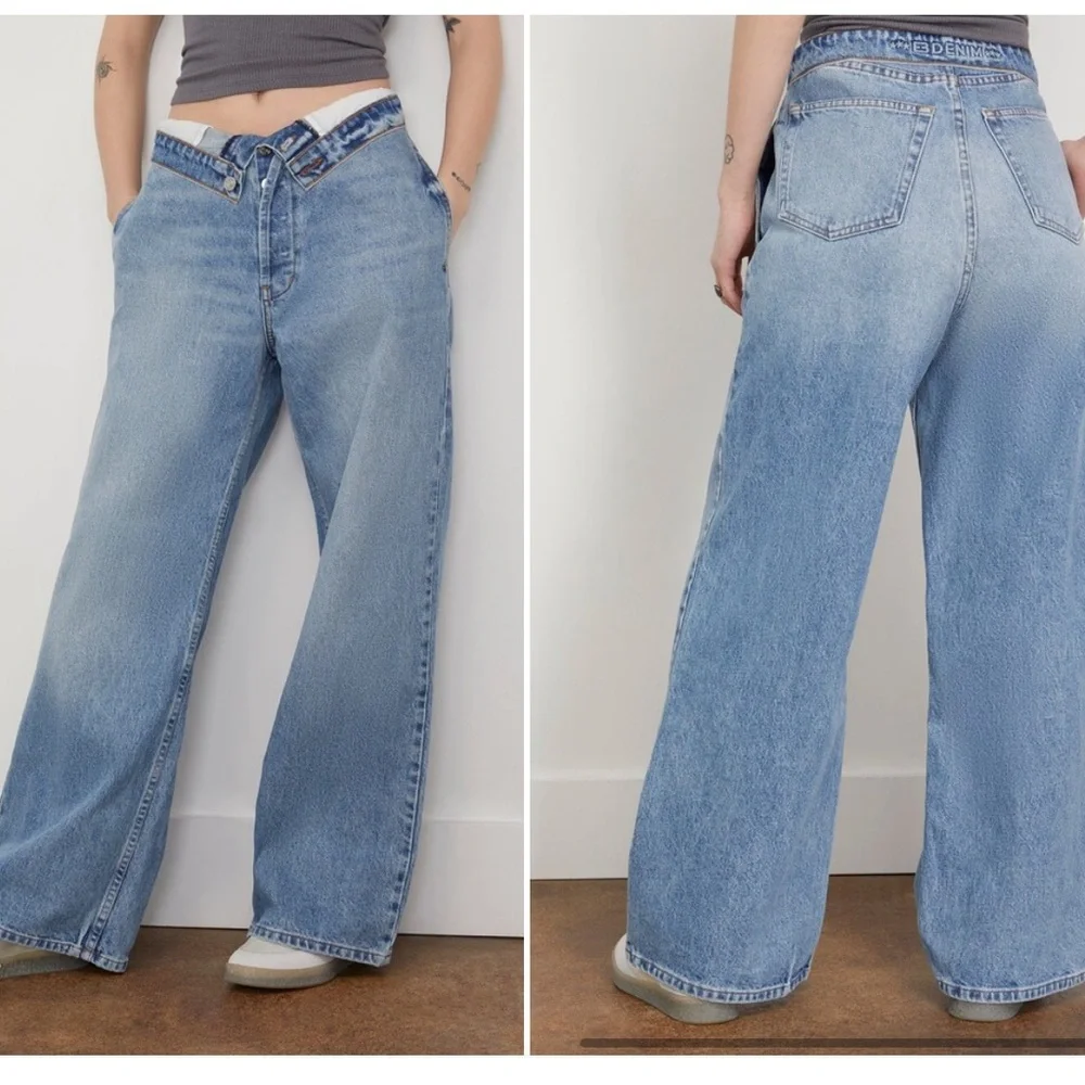 NWT EB Denim Madison Baggy Wide Leg 100% Cotton Made in USA Jeans in Luca - Picture 13 of 14